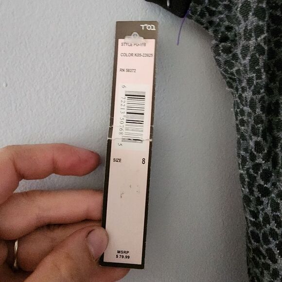 Voir Voir Black Trim Knee Length Sleeveless Side Zip Sheath Dress Size 8 NWT - Picture 3 of 8